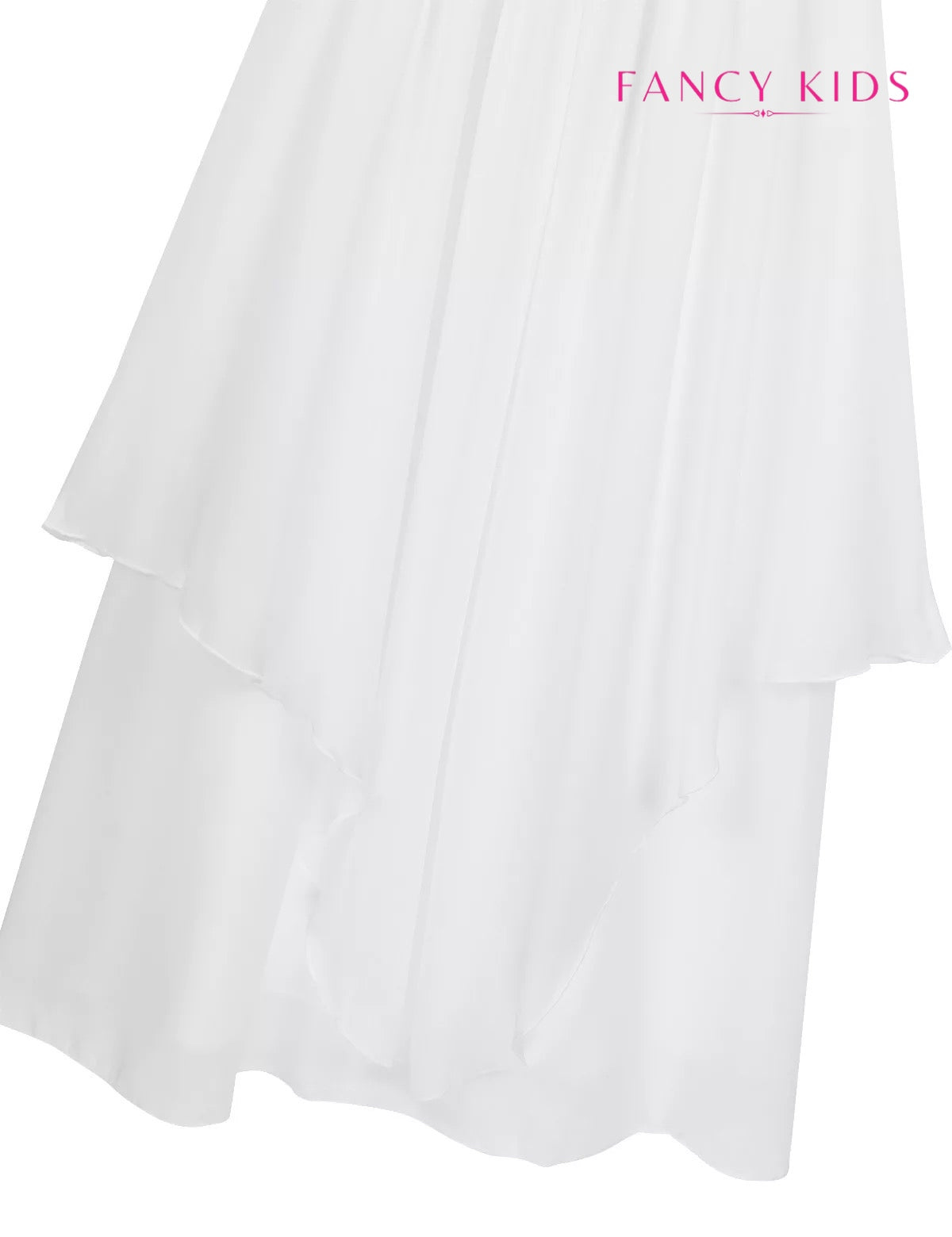 White Flower girl dress-high neck-chiffon