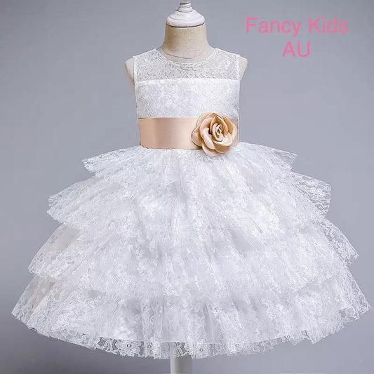 Rosy lace dress- White